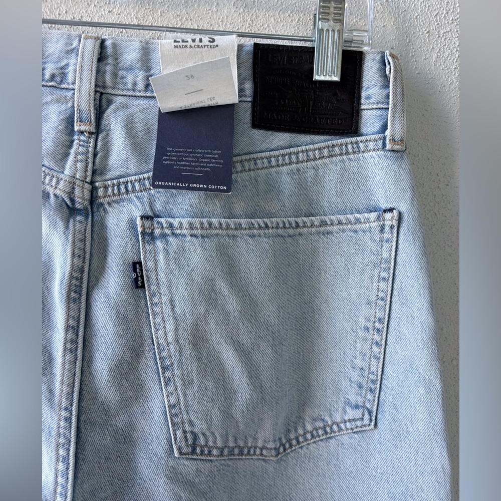 Levi’s Made & Crafted Pleated Column Size 29 High Rise Straight Leg Light Wash - Picture 5 of 16